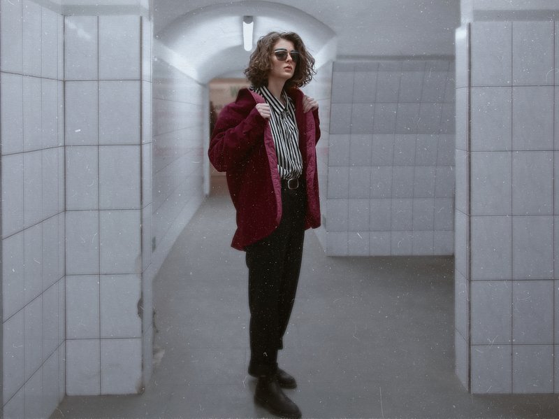 Стиль, мода, метро, люди, портрет, транспорт, вагон, девушка, спб  фото превью