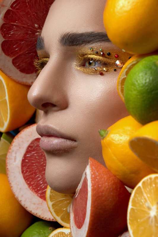 Цитрус, Девушка, Лимон, Желтый, Портрет Кислый Цитрус фото превью