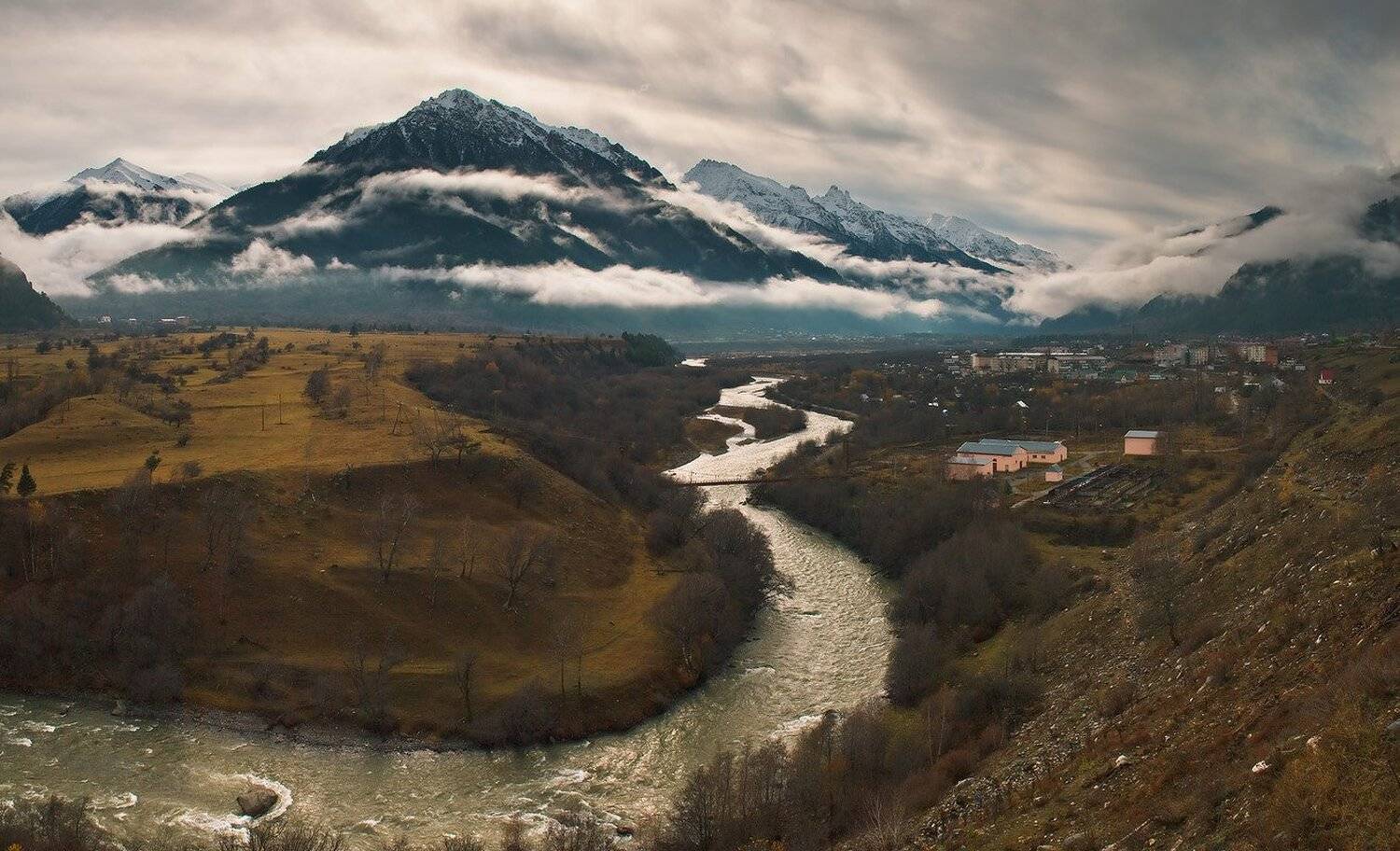 теберда, туманы, горы, Николай Мысливцев