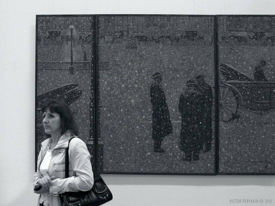 снег, город жанр, картина, выставка, цдх, крымский, вал, Виктор Перякин