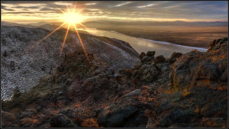 бурятия, горы, река, закат, осень Глубокая осень фото превью