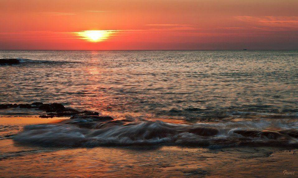 море, солнце, закат, Юрий Юшваев