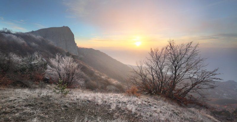 крым, горы, иней, мороз, фотопоход Утро. Крым. Ноябрь фото превью