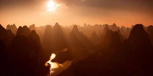 Sunset over Li river