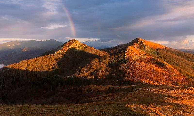 гкх, кавказ, закат,вечер батарейная , гора кашина ,осень, радуга ПЕРЕД ЗАКАТОМ  или  ОСЕННЯЯ ЗАРИСОВКА фото превью
