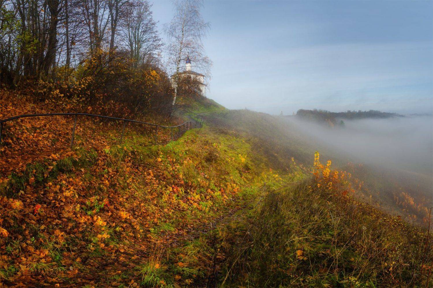 осень, туман, изборск, Майя Афзаал