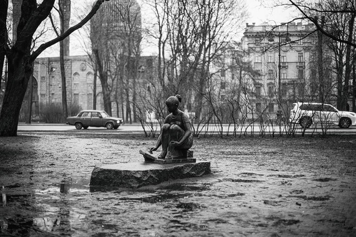 девушка город черно-белое питер, Ольга Шуть