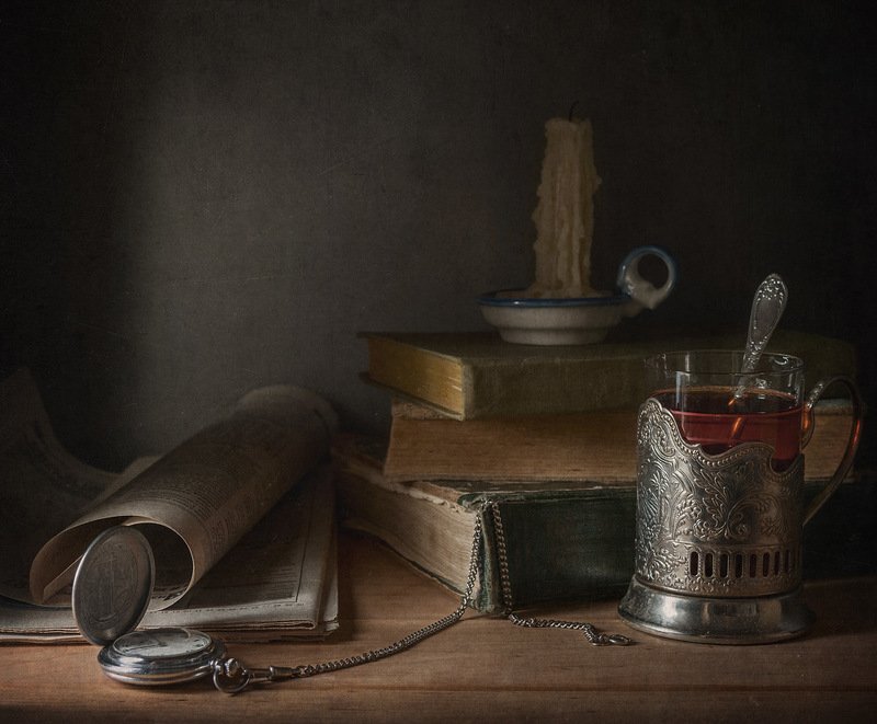 натюрморт, чай, книги * * * фото превью