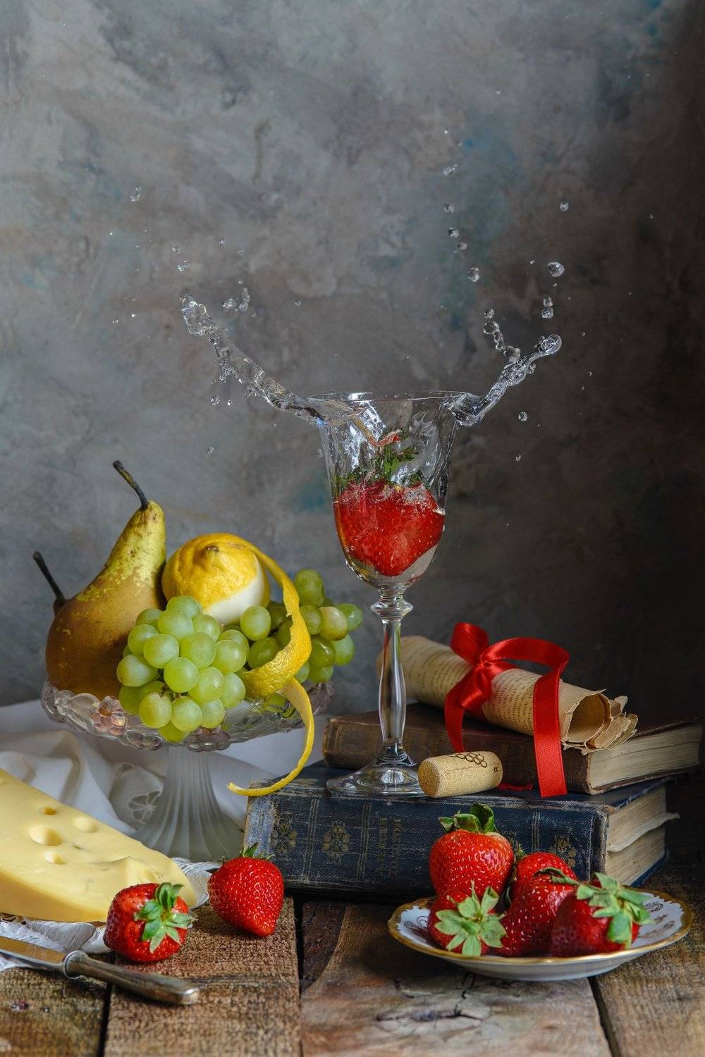 вино, клубника, фрукты, fashionfoodfoto