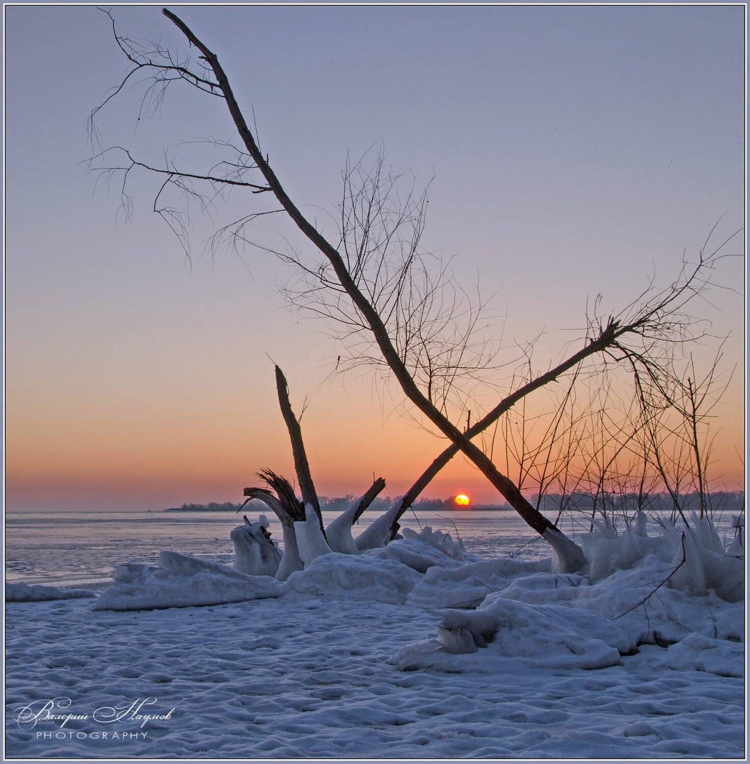 утро, зима, рассвет, река, Валерий Наумов