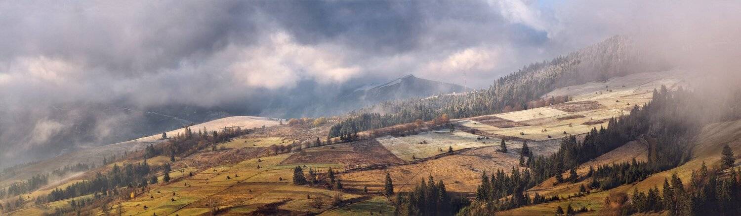 горы, карпаты, ноябрь, осень, снег, туман, тучи, Вейзе Максим