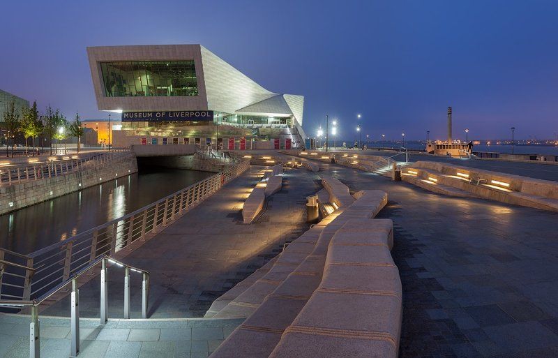 uk, england, liverpool, museum, pier head, blue hour, англия, ливерпуль Museum of Liverpool фото превью