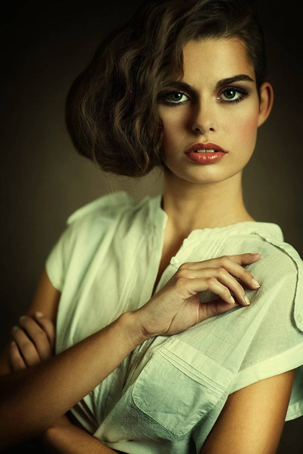 portrait, woman, model, studio, vintage, Ludek Ciganek