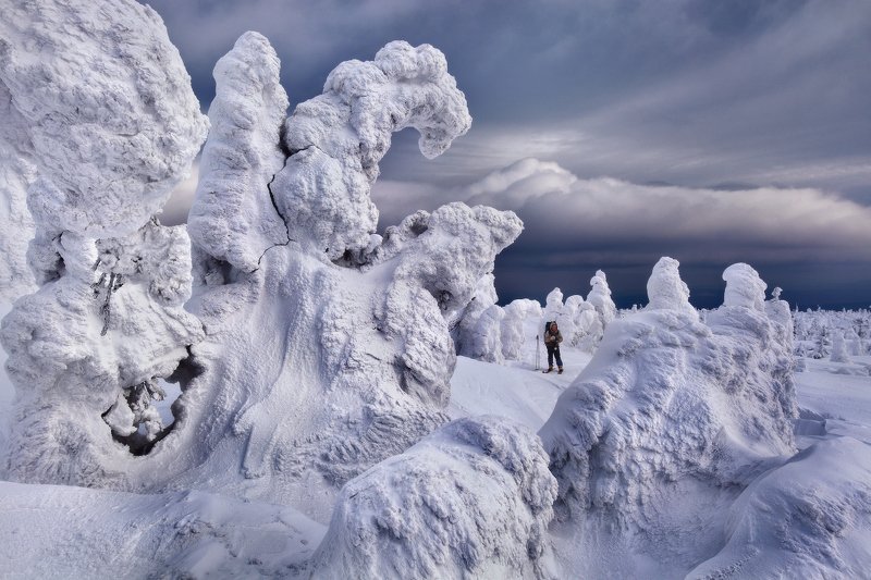 урал, зима, гух, горы, снег, ели, облака На Главном Уральском... фото превью