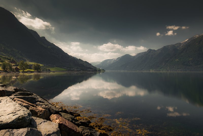 природа, пейзаж, норвегия, фьорды, озеро, отражение Norway фото превью