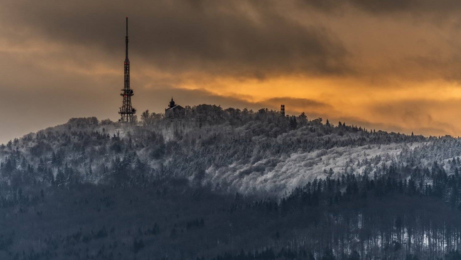 mountains, winter, poland, sunset, snow, landscape, Tomasz Myśliński