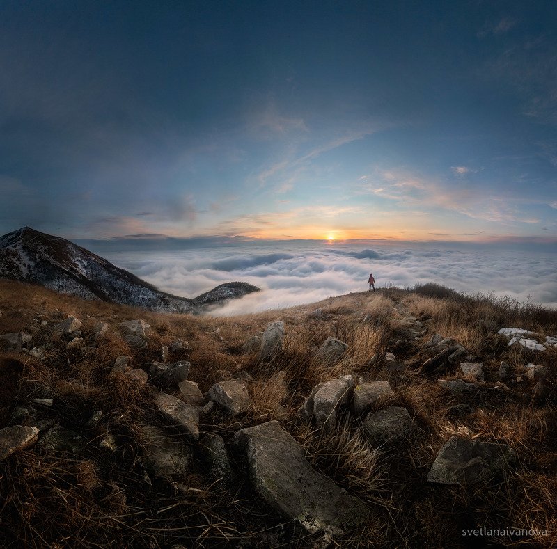 Облачный закат на Бештау фото превью