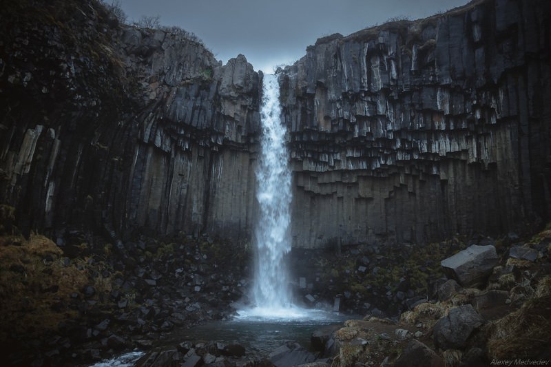 Skaftafell, Исландия, ландшафт, инопланетный Svartifoss фото превью