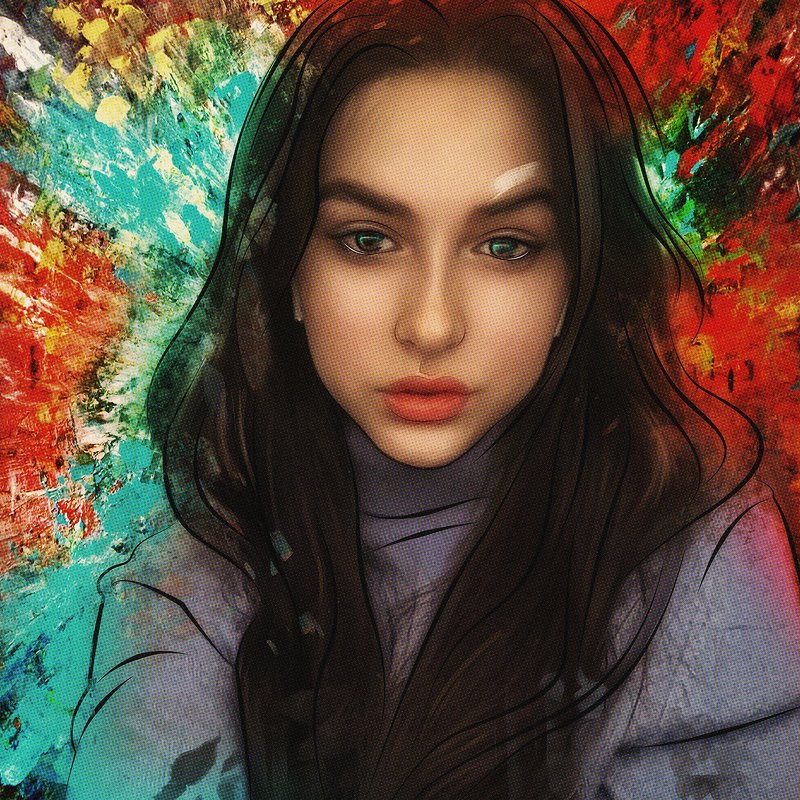 арт-портрет по фото из инстаграма фото превью