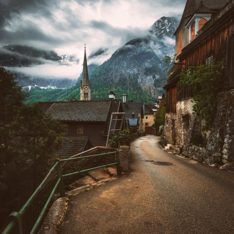 ciyy,travel,alps,mountains,village,street Hallstatt фото превью