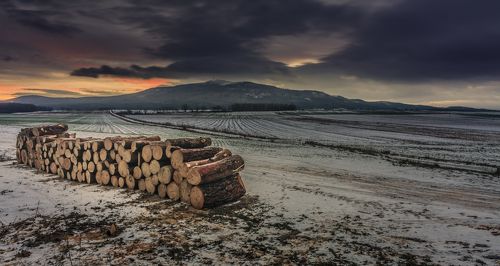 Winter sunrise from behind the mountain