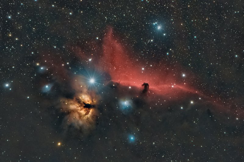 astrophotography Flame nebula (NGC2024) and Horse head nebula (B33)  фото превью