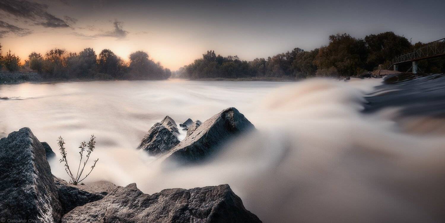 украина, коростышев, природа, река, тетерев, дамба, закат, весна, длинная выдержка, панорама, течение, вода, поток, уединение, счастье, жизнь, вдохновение, облака, деревья, просторы, фотограф, чорный,, Александр Чорный