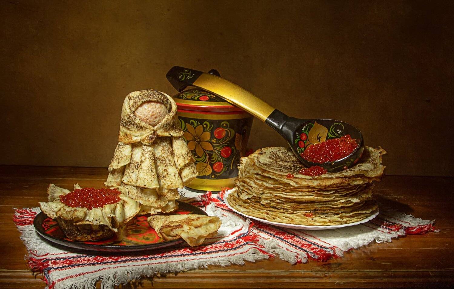 натюрморт, блины, масленица, икра, Татьяна Феденкова