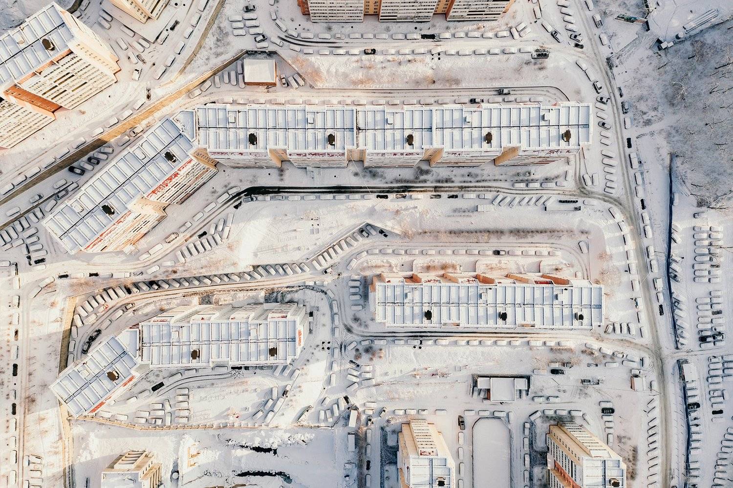 аэросъемка, владивосток, приморье, снег, квадрокоптер, зима, город, дома, район, автомобили, Антон Блохин