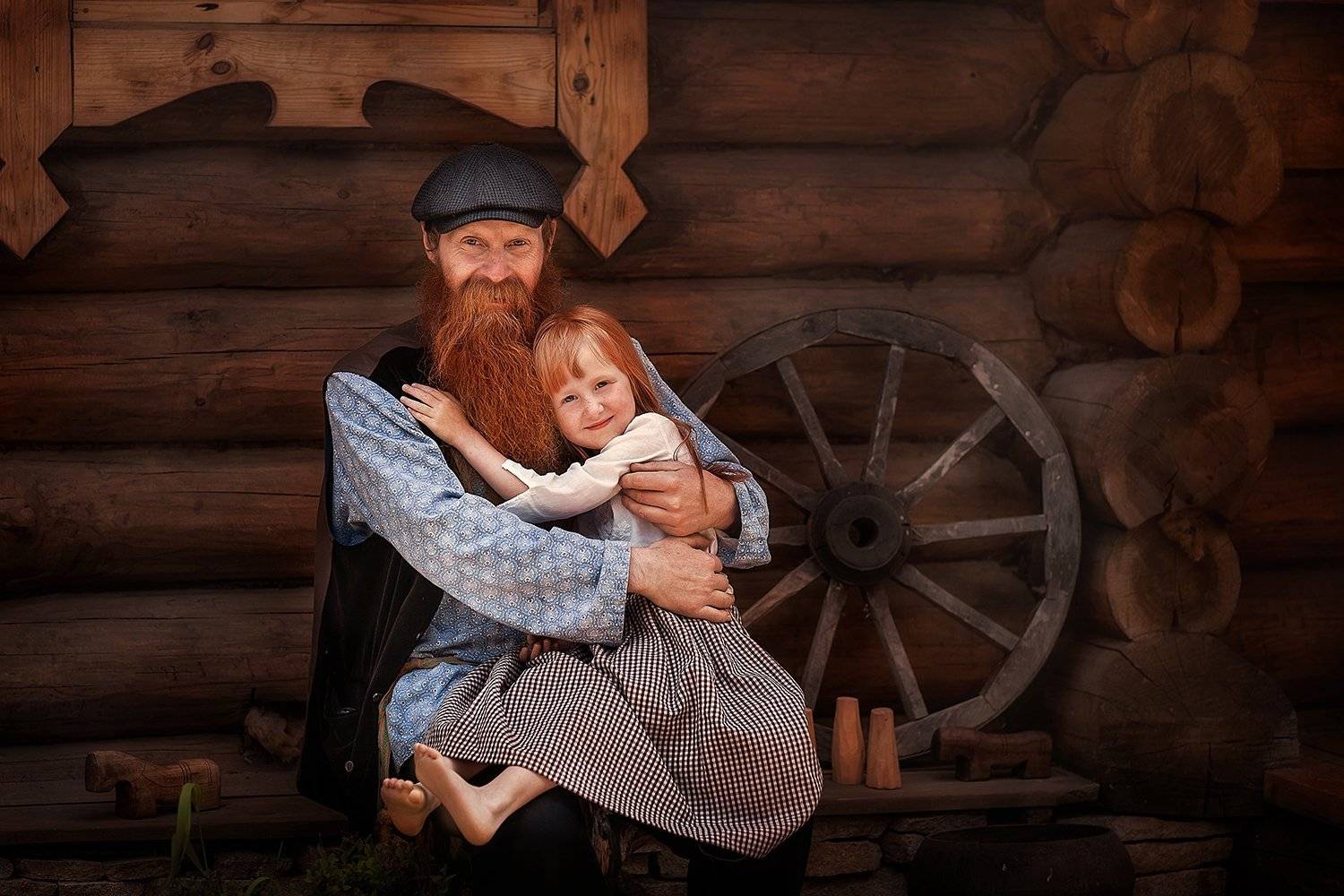 внучка, дедушка, рыжие, деревня, Оксана Пипкина