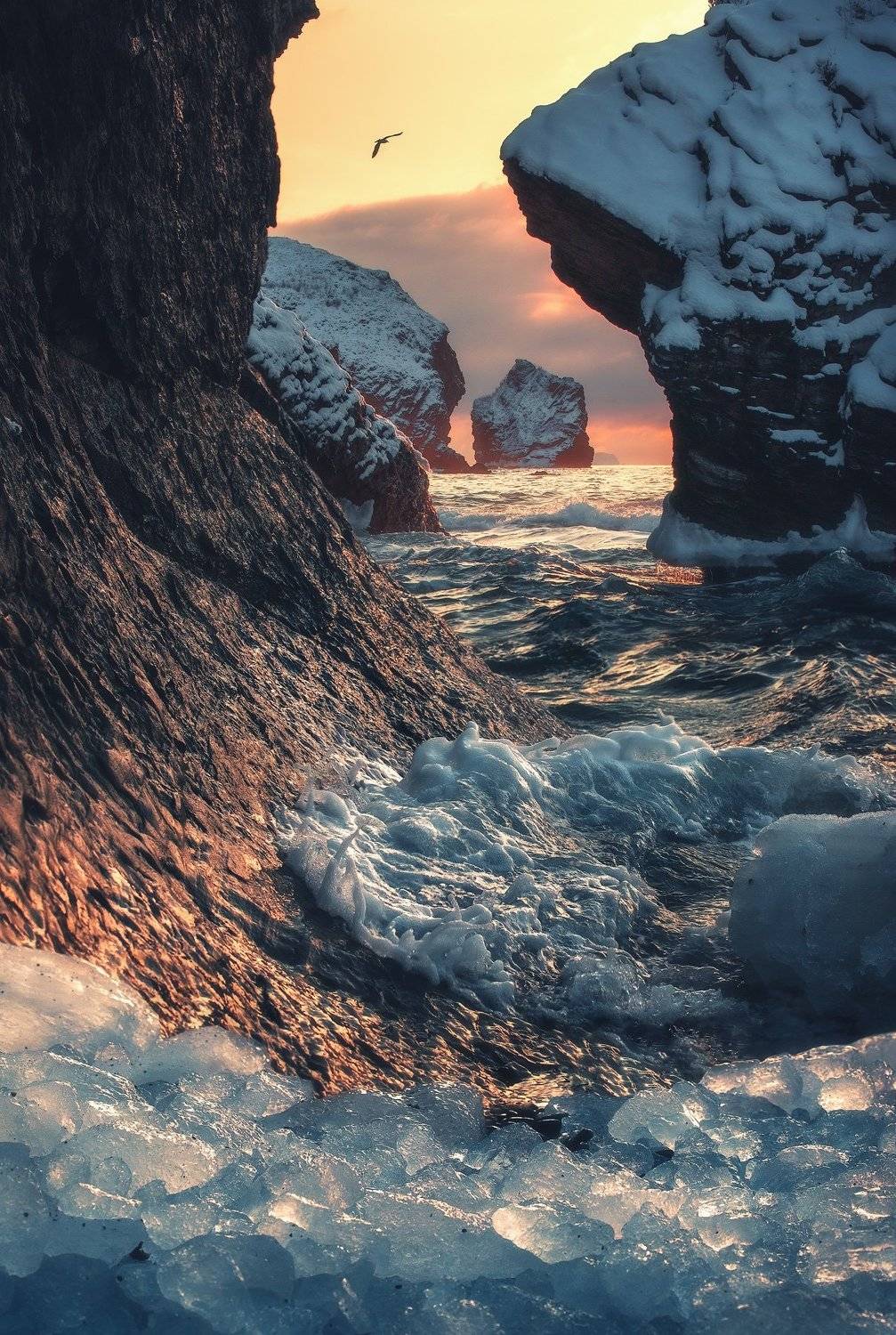 утро, море, скалы, Андрей Кровлин