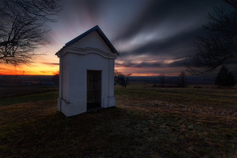 landscape, tree, sunset, chaple Evening at Chaple фото превью