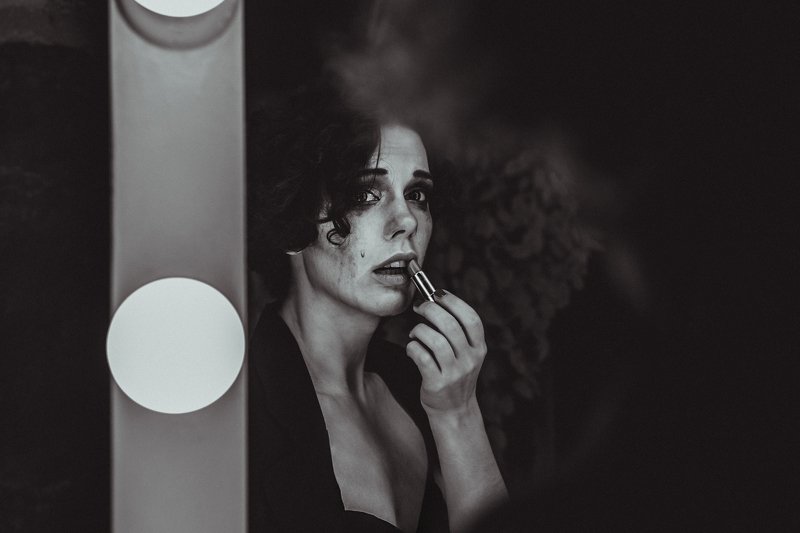 монохром, черно-белое фото, портрет, женский портрет, студия Портрет фото превью