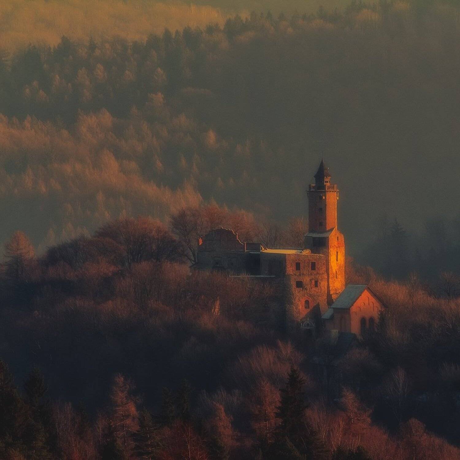 autumn,mountains,canon,sunrise,castle, Iza i Darek Mitręga