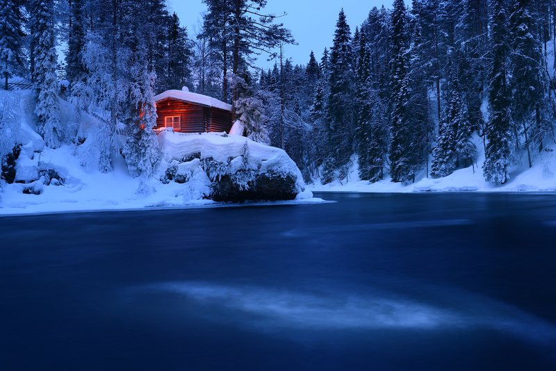 Синие сумерки в парке Oulanka фото превью