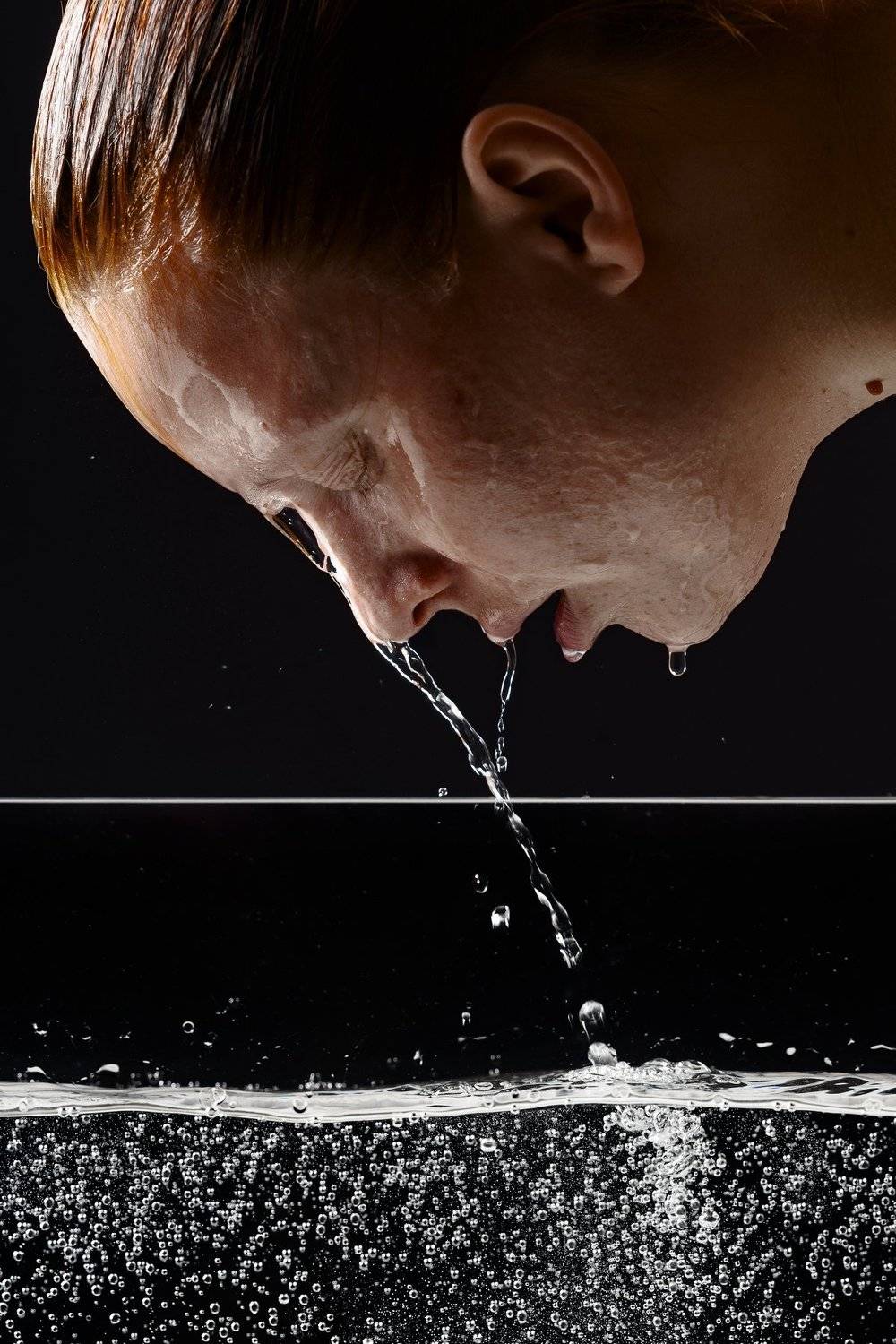 портрет, студия, аквариум, пузырьки, рыжая, граница, Вадим Миронов