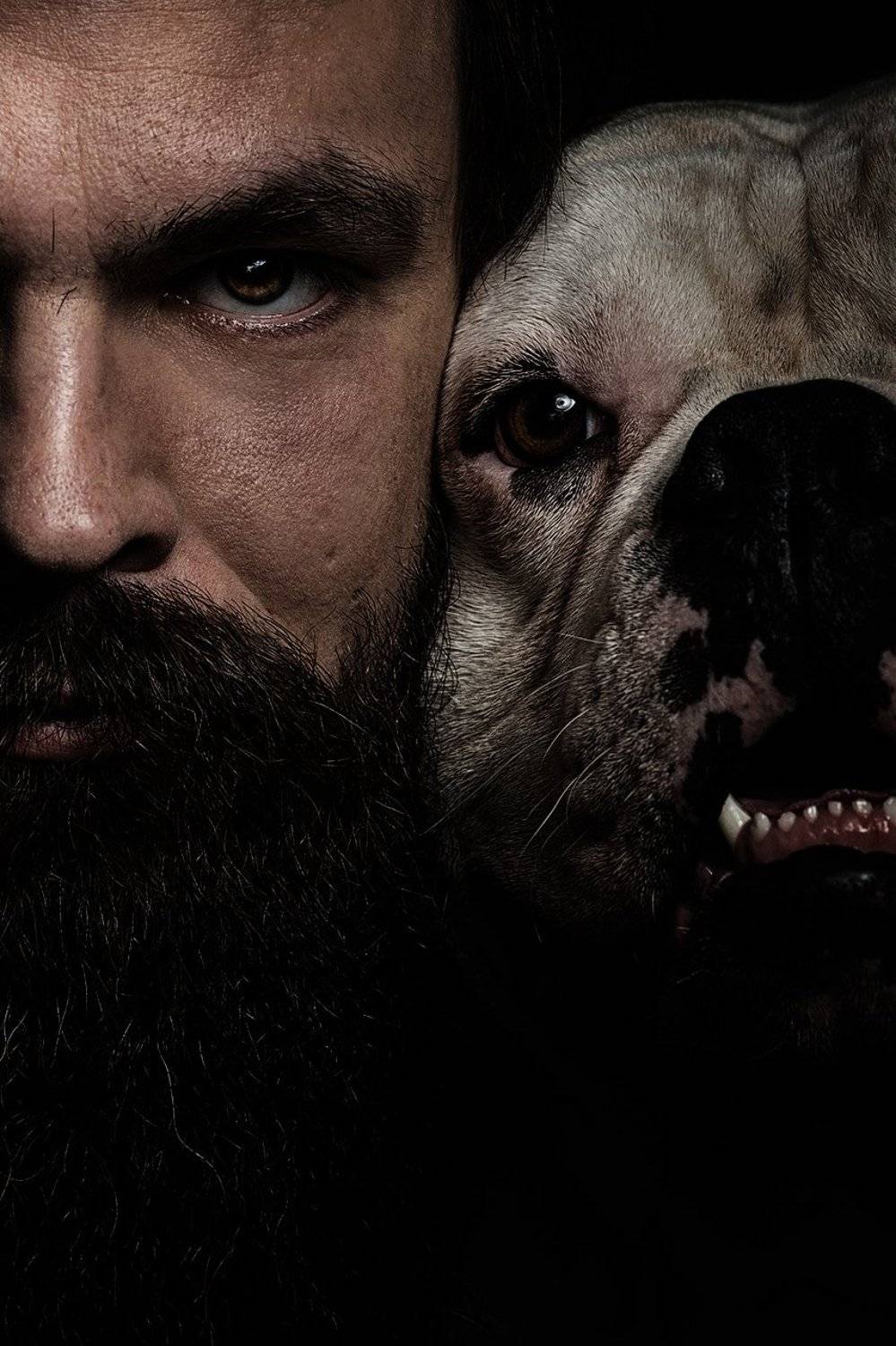 Копии, хозяин, собака, бульдог, половина лица, морда, крупный план , Дарья Комарова