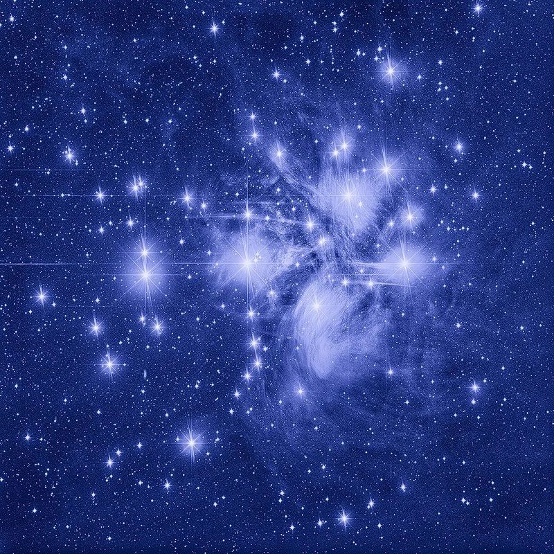 Астрономия, Звёзды, Ночь, Скопление, Туманность Плеяды фото превью