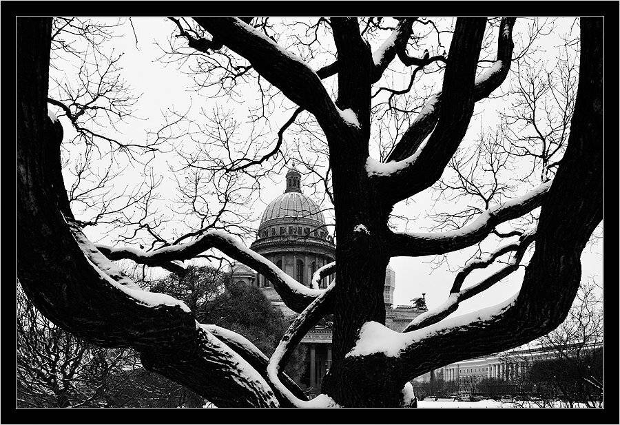 петербург, центр, чб, графика, зима, Kirill Shapovalov