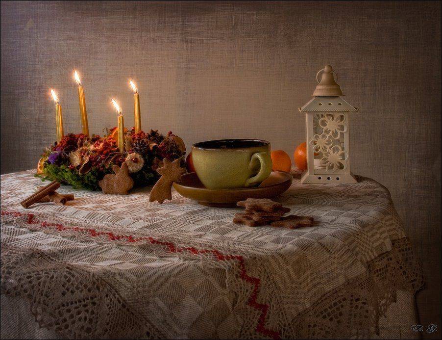 натюрморт, венок, адвент, свечи, рождество, печенье, still, life, advent, wreath, candles, christmas, cookies, El. G.
