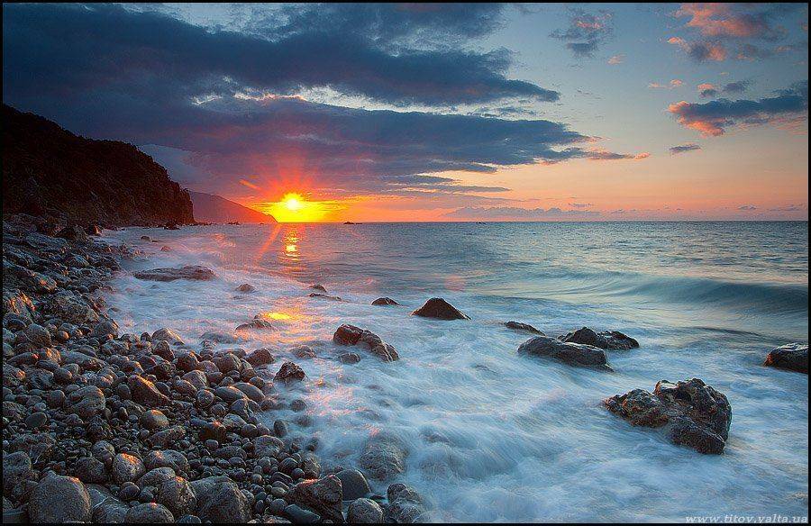 пляж, море, горы, крым, ялта, Serge Titov