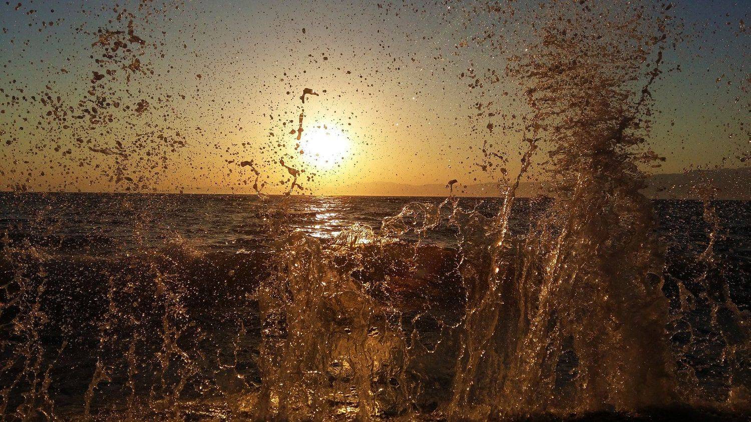 waves,sunset,sea,art,image,, Nihan Bayındır