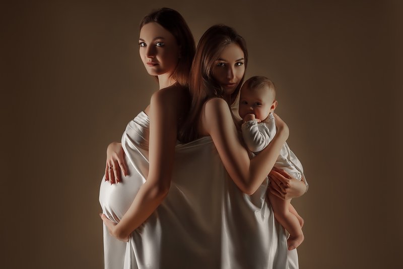 мать, дитя, портрет, беременность, женщина, портрет Материнство фото превью