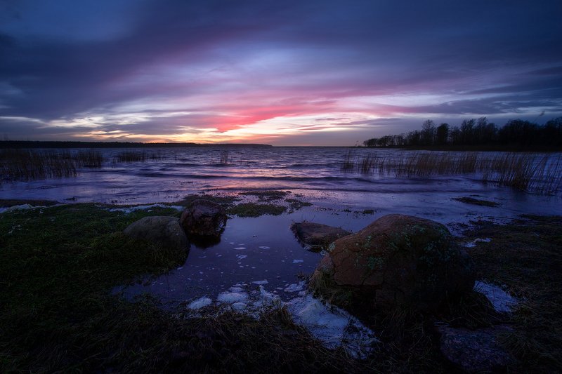 Зима 2020, Финский залив, небо, закат. Январский вечер на Финском заливе. фото превью