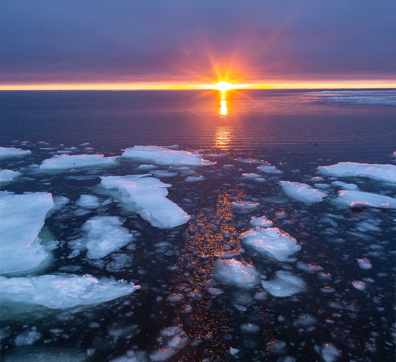 Закат в Кашкаранцах. Белое море. Кольский полуостров. фото превью
