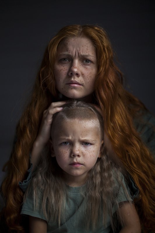 веснушки,мама и сын,рыжие волосы, Весна близко. фото превью
