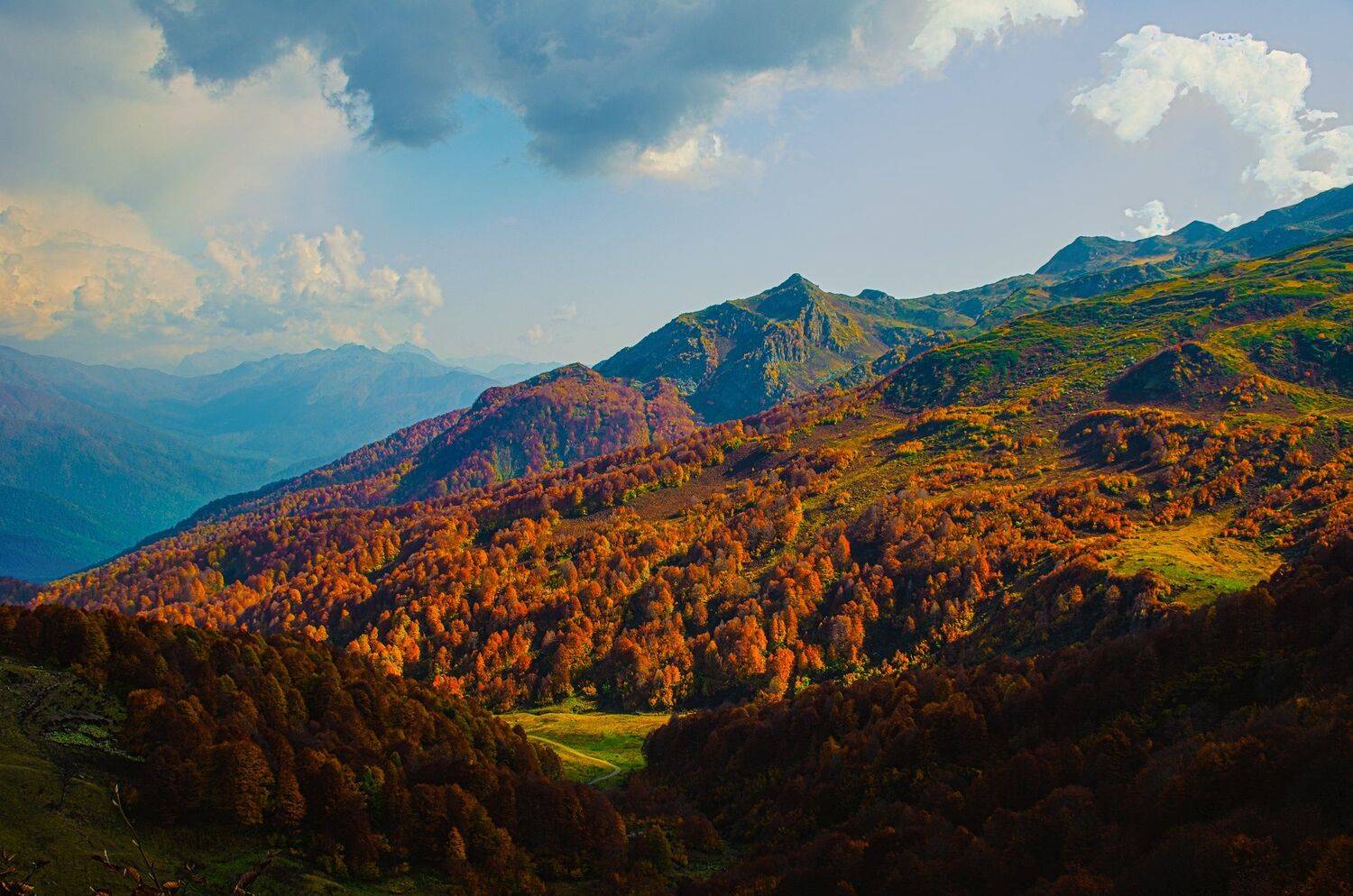 абхазия, горы, туман, альпийский луг, Александр Березуцкий