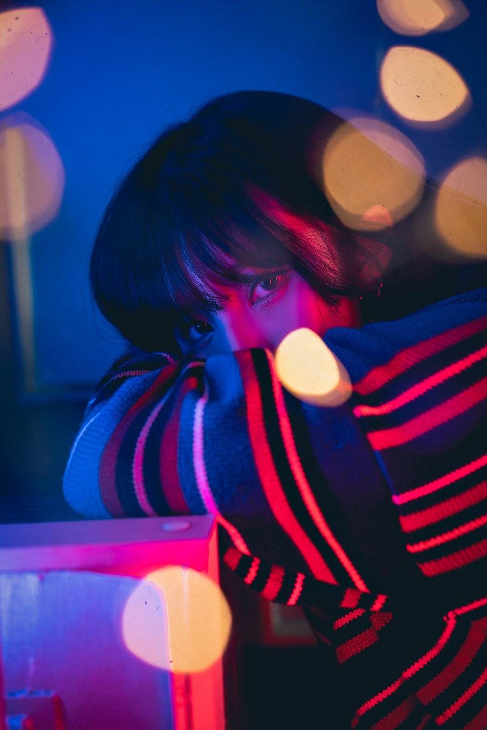 sexy,girl,woman,beauty,cute,light,night,red,seminude,potrait,underwear,female,vivid,a9,sony,led,blue, moonlight_mermaid