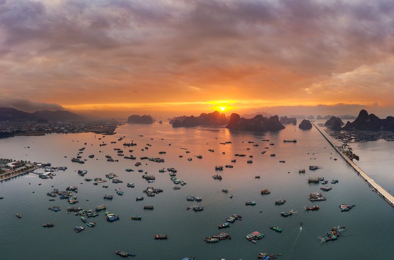 campha, vietnam, halong, drone, traviel Bai Tu Long Bay фото превью