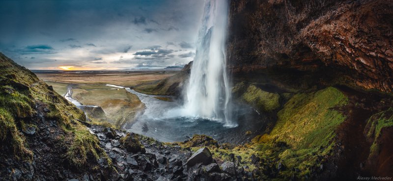 Seljalandsfoss, исландия, водопад, остров, панорама, iceland, waterfall Seljalandsfoss фото превью